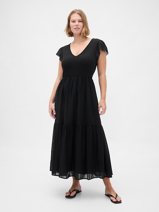 Image number 5 showing, Modern Mixed Media Ruffle Maxi Dress