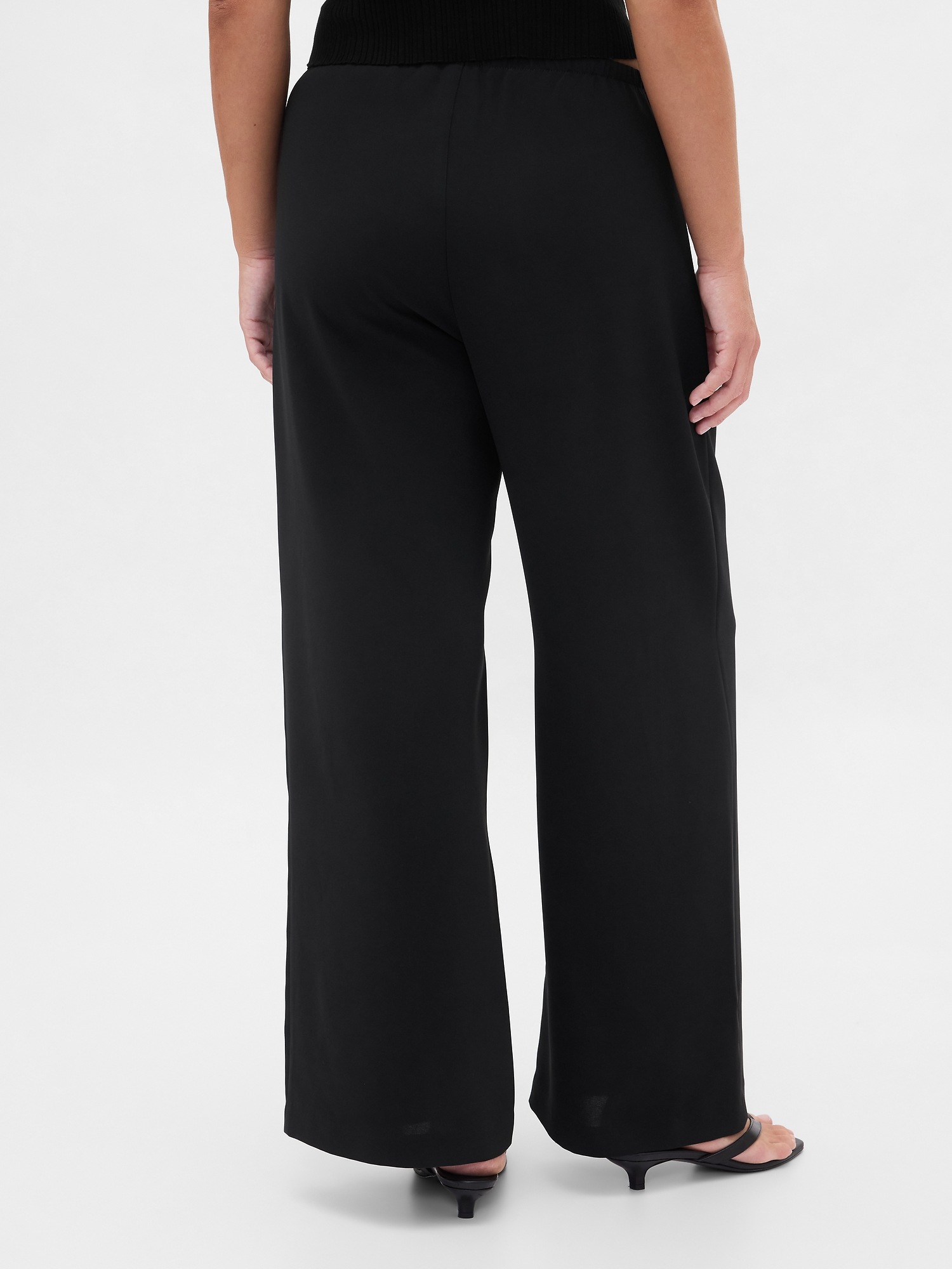 Женские брюки Gap Easy Wide-Leg, цвет: Чёрный — фото 5