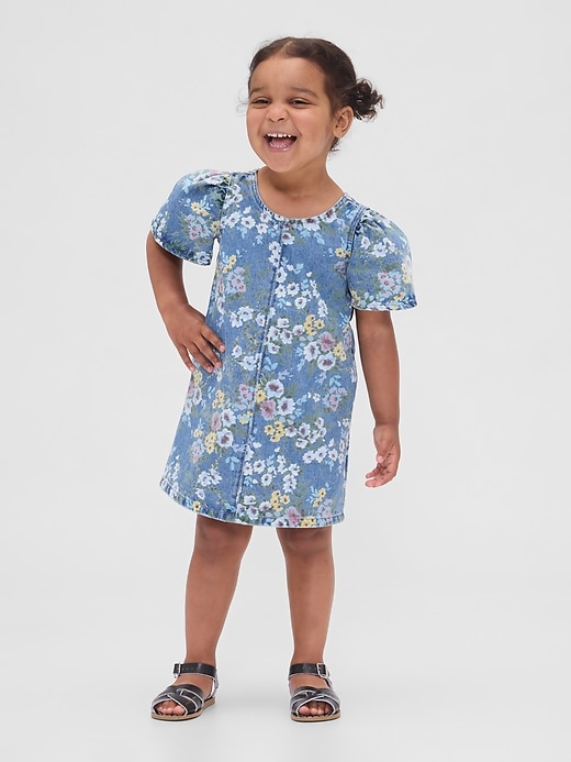 Image number 3 showing, Baby & Toddler Denim Floral Dress