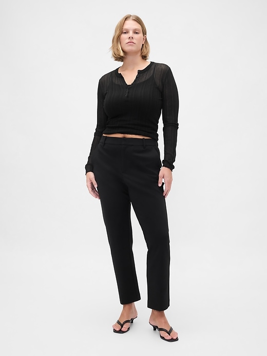 Image number 5 showing, High Rise Ponte Slim Crop Pants
