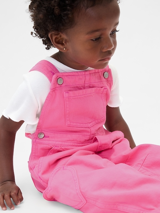 Image number 3 showing, Baby & Toddler Heart-Pocket Horseshoe Overalls