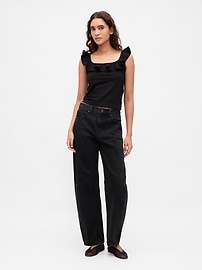 Modern Ruffle Crop Tank Top