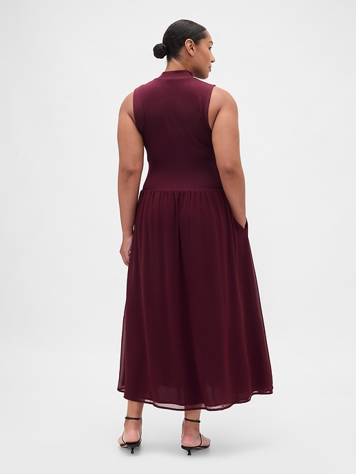 Image number 3 showing, Modern Mockneck Mixed Media Maxi Dress