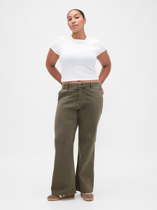 Image number 5 showing, Low Rise Flare Khakis