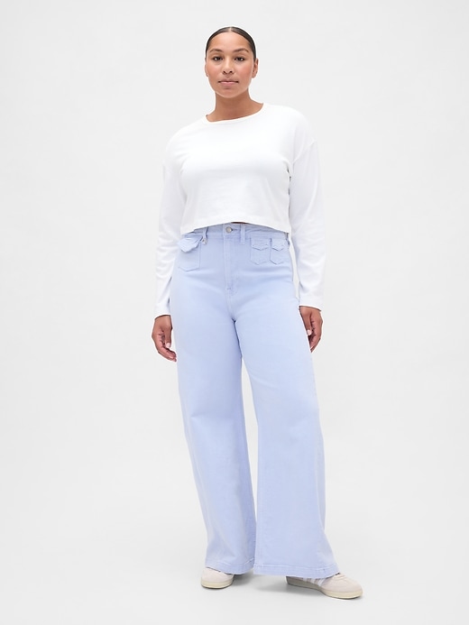 Image number 5 showing, Sky High Rise Stride Wide-Leg Jeans