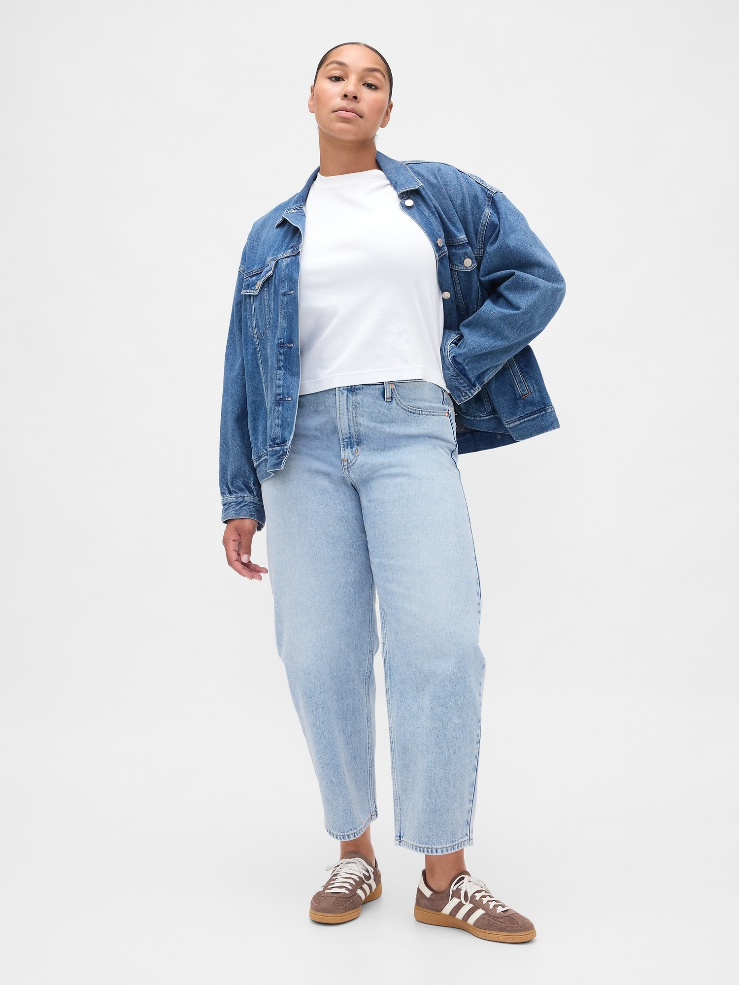 Женские джинсы Gap High Rise Barrel Crop Jeans — фото 5
