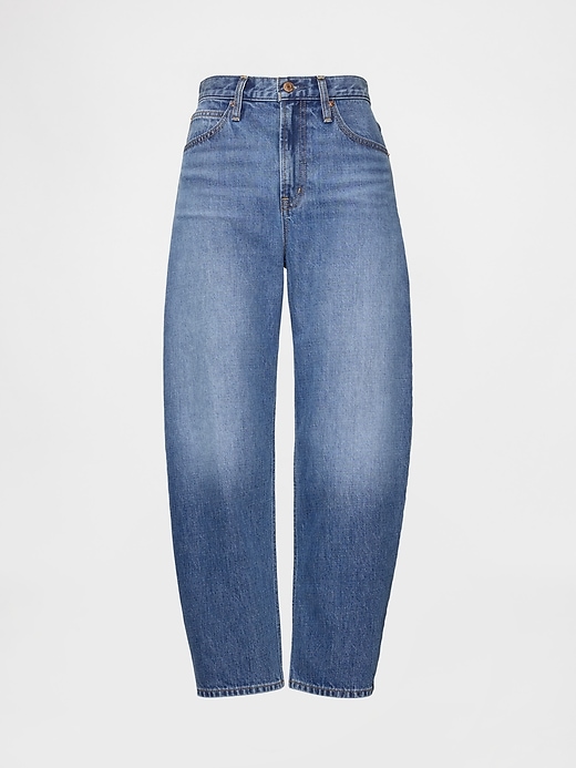 Image number 7 showing, High Rise Crop Barrel Jeans
