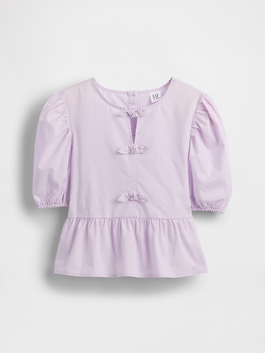 Image number 2 showing, Kids Puff-Sleeve Peplum Top