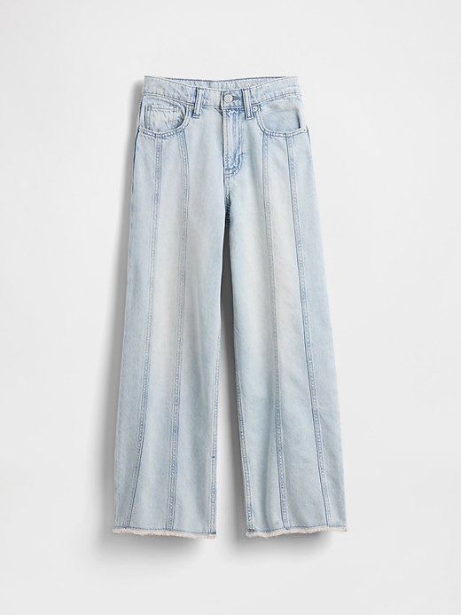 Image number 2 showing, Kids Low Rise Stride Seamed Wide-Leg Jeans