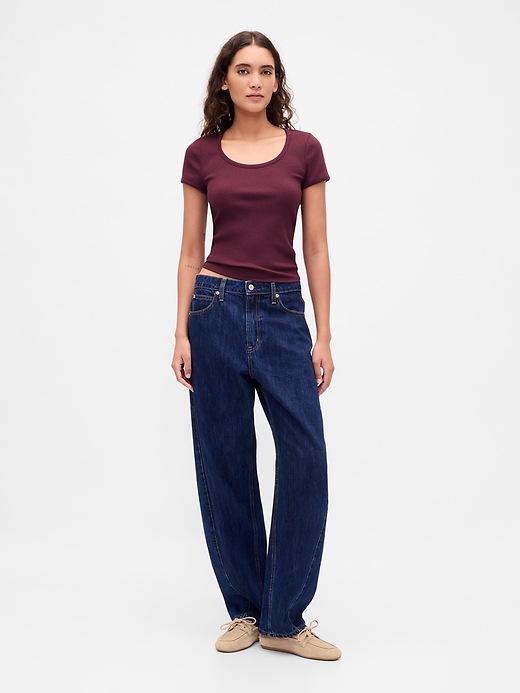 Image number 2 showing, Modern Rib Scoop Crop T-Shirt