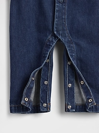 Baby Denim Bear Logo Coveralls