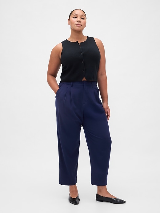 Image number 5 showing, 365 High Rise Brushed Twill Taper Ankle Trousers
