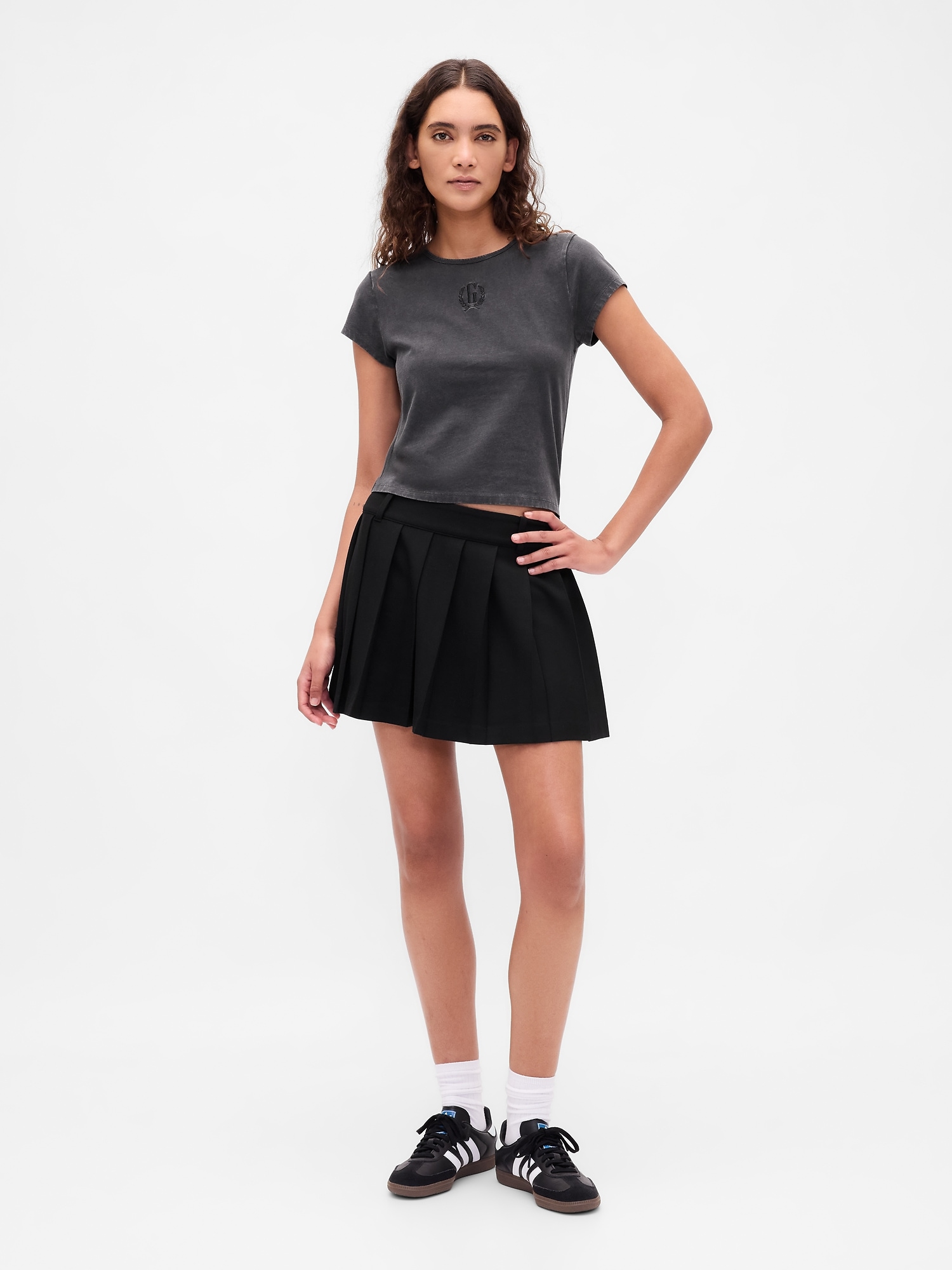 Cotton Jersey Crop Logo T-Shirt