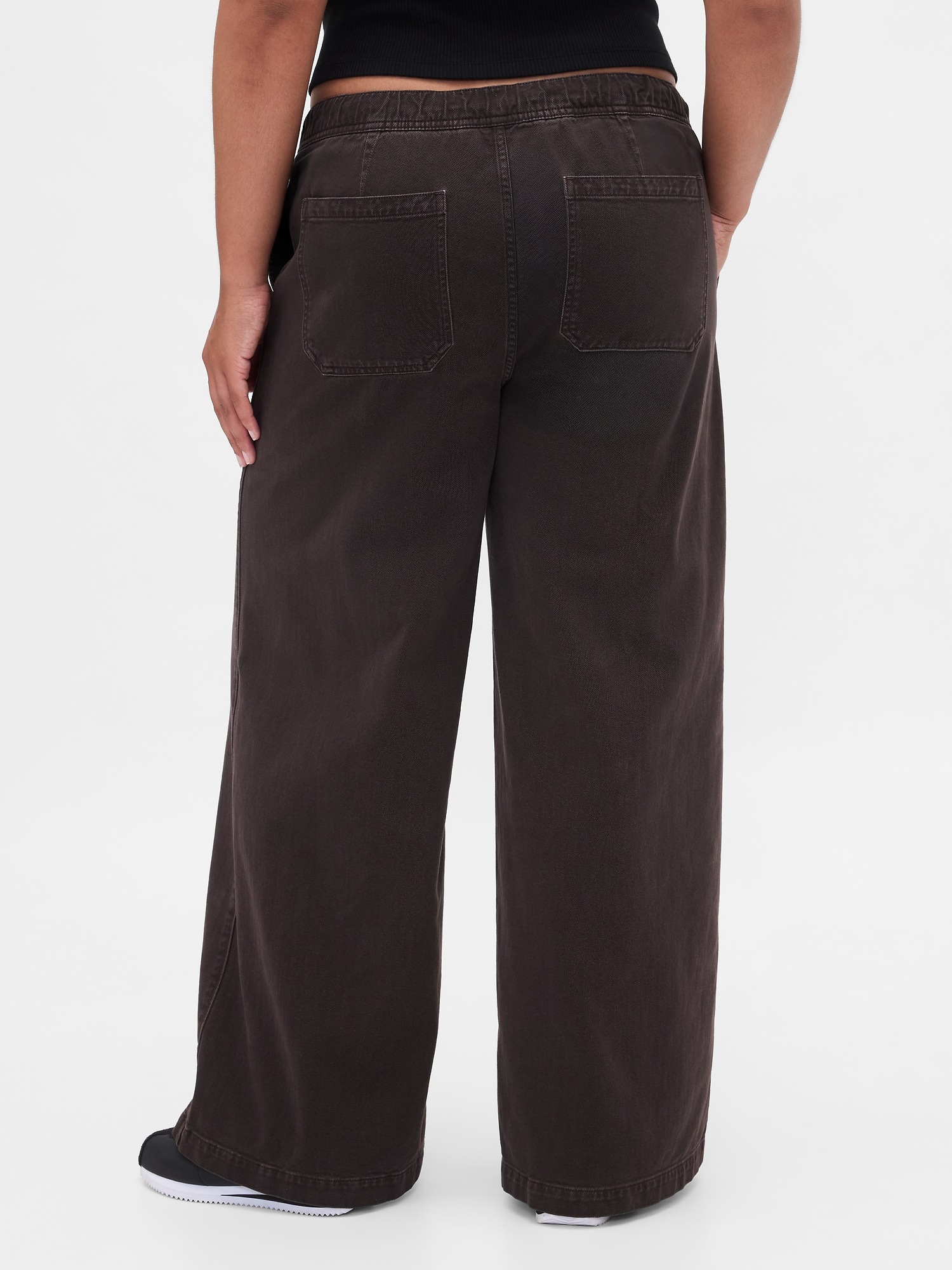 Женские брюки Gap Mid Rise Easy Baggy, цвет: Коричневый — фото 6