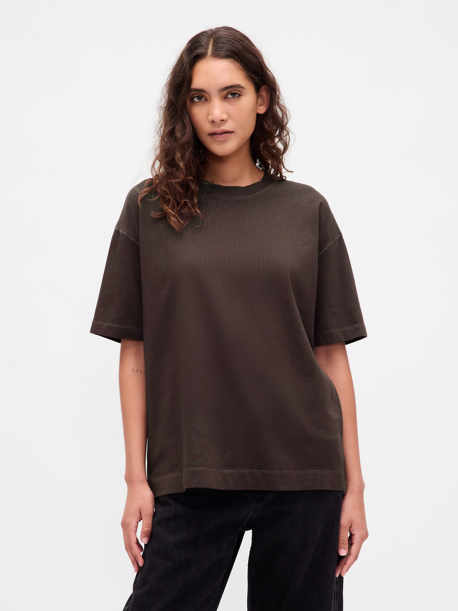 Gap Organic Cotton Vintagesoft Heavyweight T-shirt In Brown