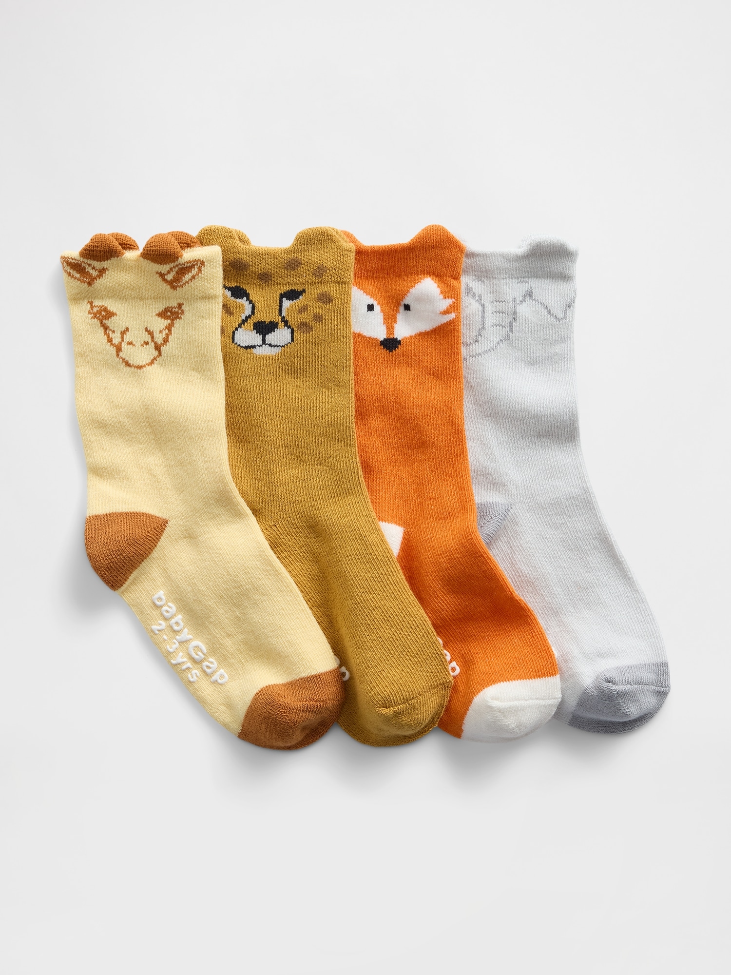 Gap Baby & Toddler Animal Crew Socks (4-pack) In Brown