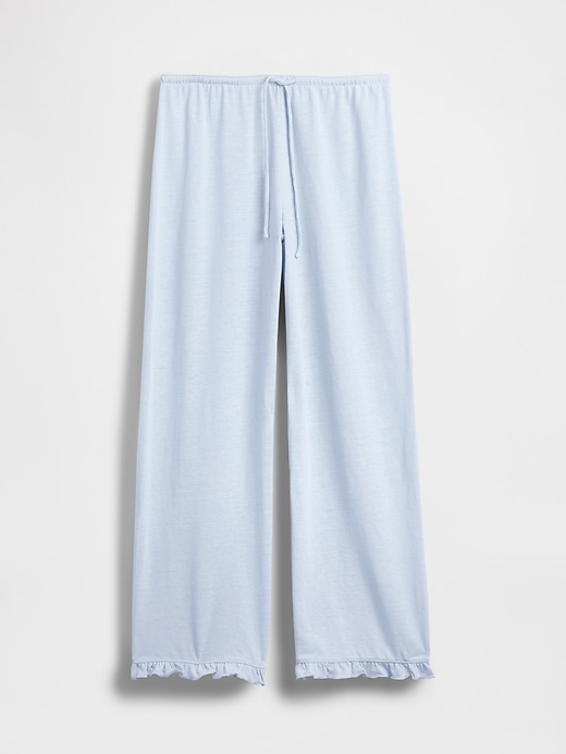 Image number 4 showing, Linen-Blend Ruffle PJ Pants