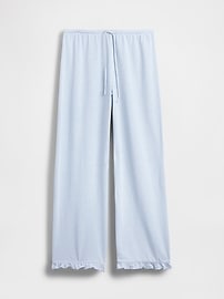 Linen-Blend Ruffle PJ Pants