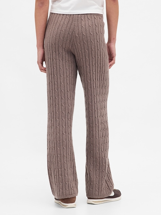 Image number 4 showing, CashSoft Cable-Knit Sweater Pants