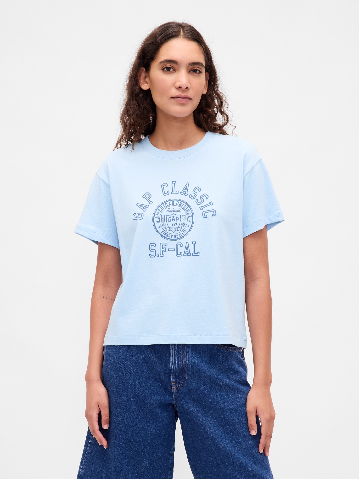 Gap Relaxed Logo T-shirt In Blue