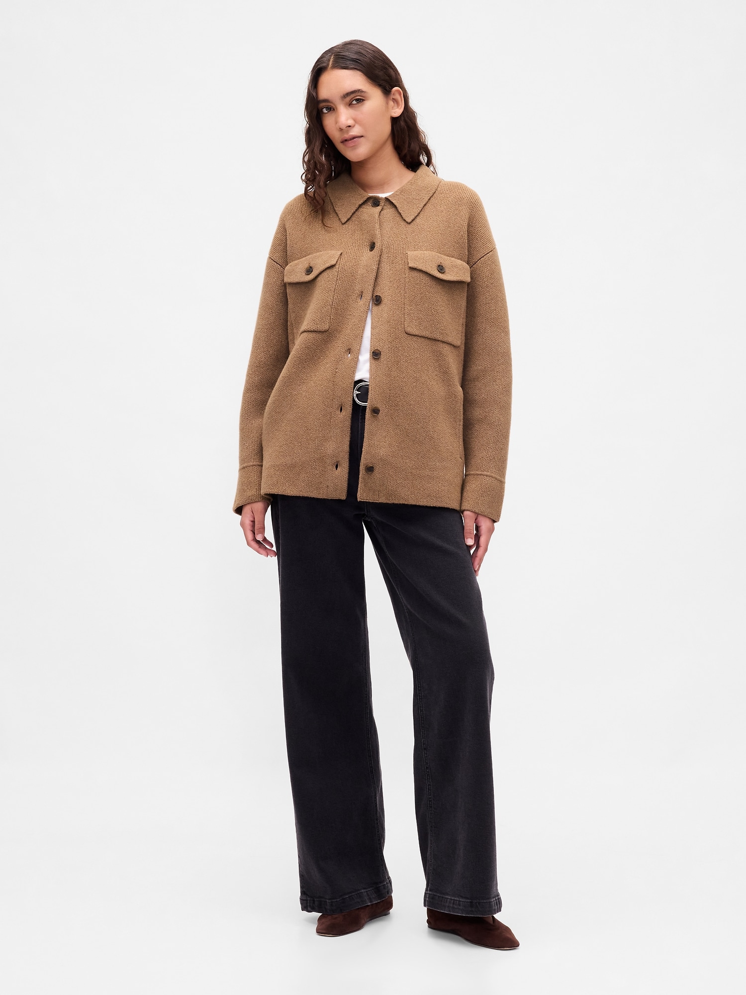 CashSoft Oversized Shirt Jacket