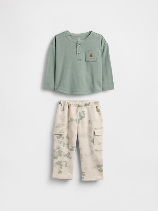 Image number 1 showing, Baby Pocket Henley Outfit Set
