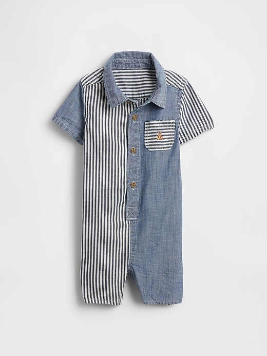 Image number 1 showing, Baby Chambray Stripe One-Piece