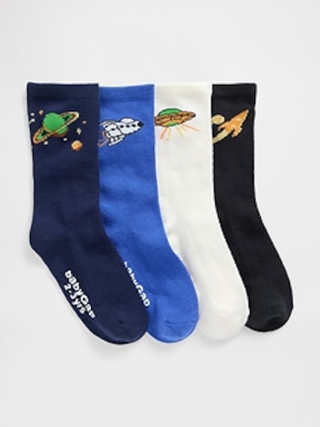 Baby & Toddler Space Crew Socks (4-Pack)