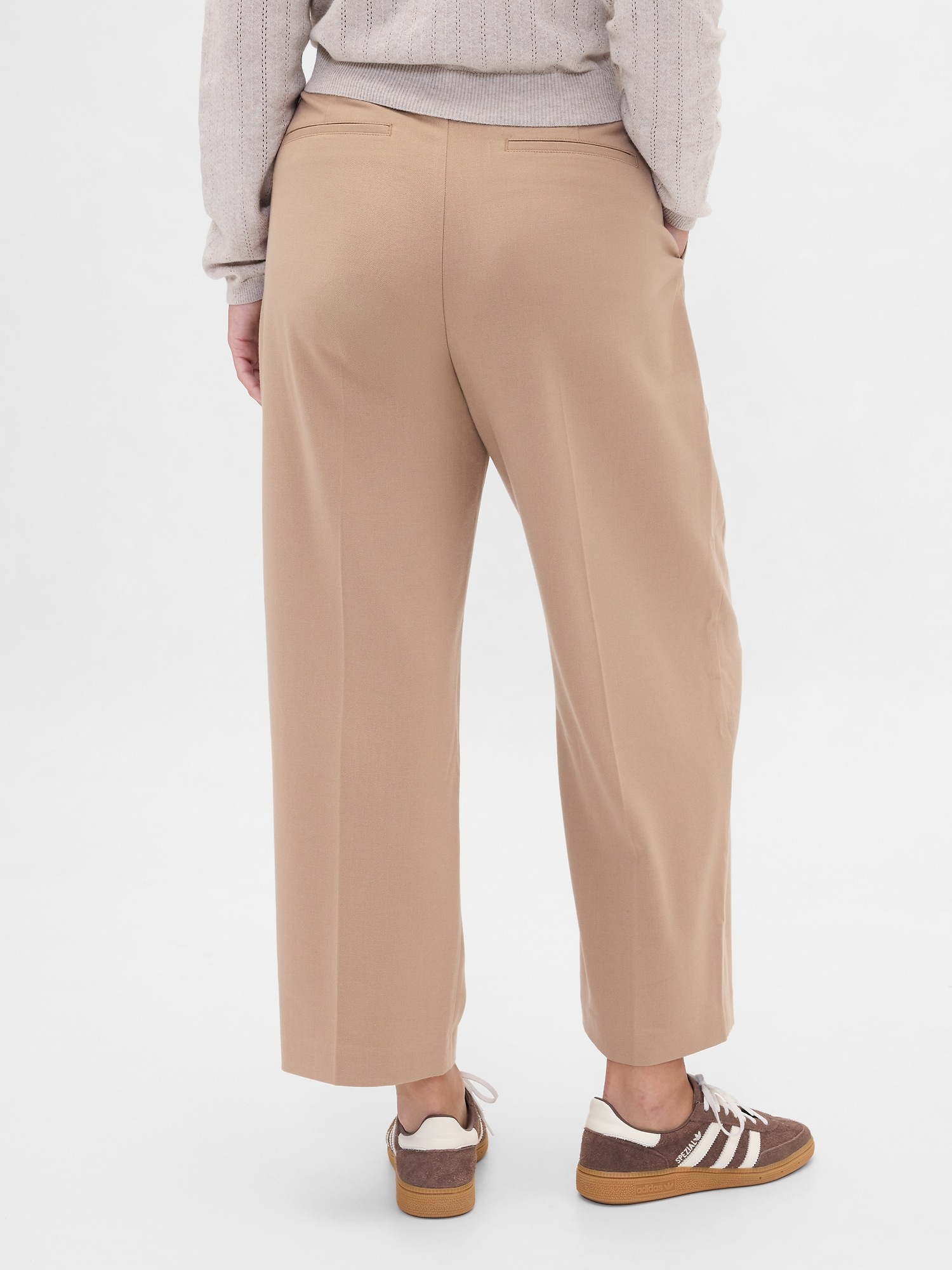 Женские брюки Gap 365 High Rise Brushed Twill Taper Ankle Trousers, цвет: Верблюжий рыжевато-коричневый — фото 6