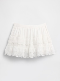 Eyelet Ruffle Mini Skort