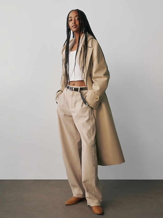 Image number 8 showing, Mid Rise Twill Barrel Pants
