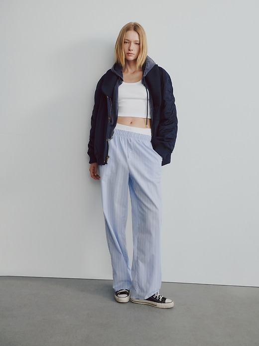 Image number 6 showing, Oversized Knit-Trim Bomber Jacket