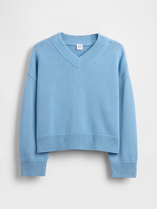 Image number 2 showing, Kids Boxy V-Neck Sweater