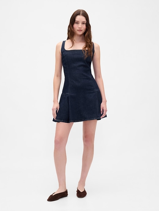 Image number 1 showing, Denim Side Pleat Mini Dress