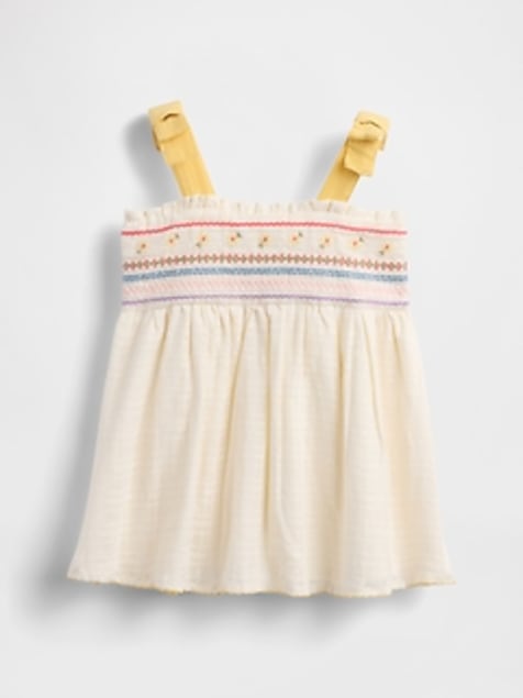 Baby Embroidered Tie-Shoulder Dress