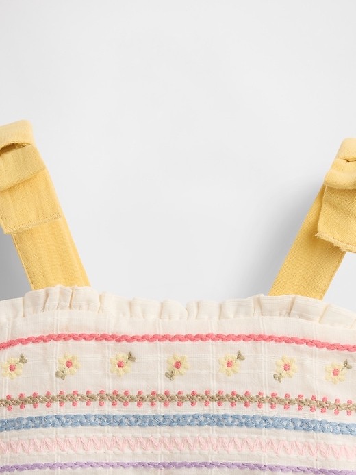 Image number 3 showing, Baby Embroidered Tie-Shoulder Dress