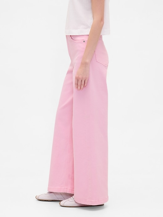 Image number 3 showing, Sky High Rise Stride Wide-Leg Jeans