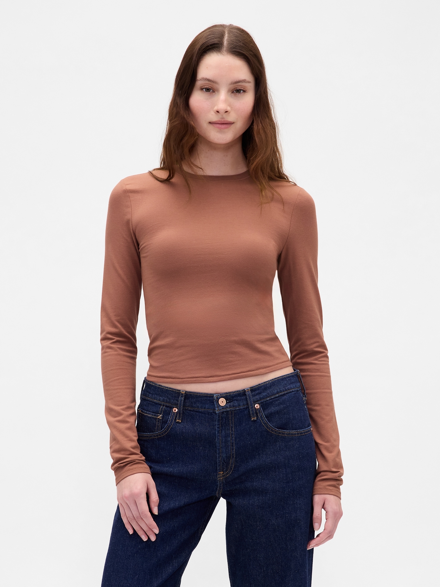CloseKnit Jersey T-Shirt - Mauvey Brown