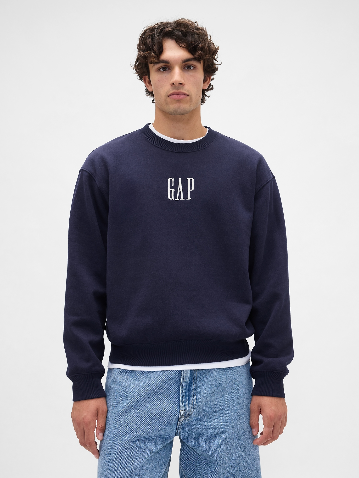 Gap Heavyweight Oversized Logo Sweatshirt In Blue