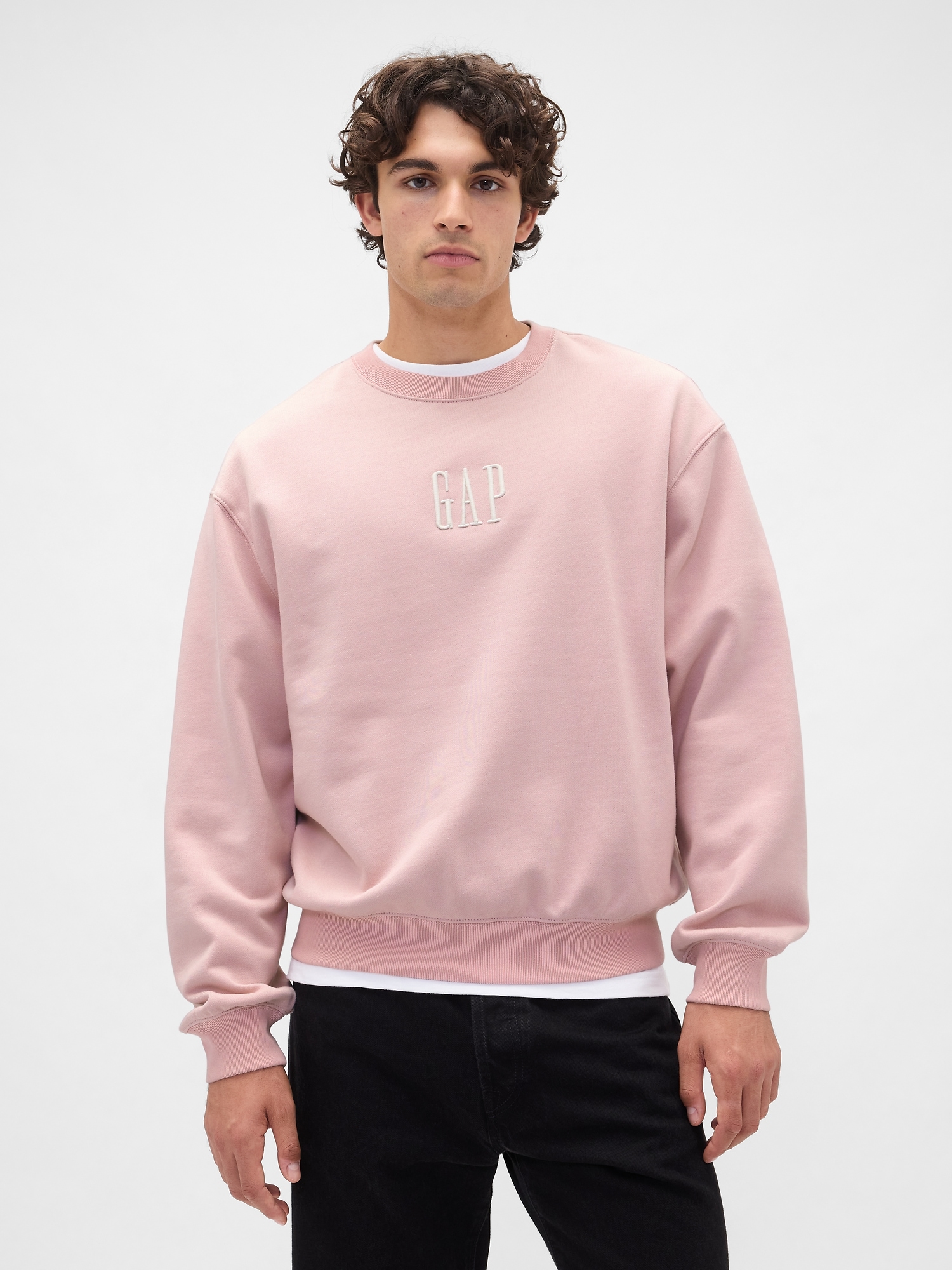 Gap Heavyweight Oversized Logo Sweatshirt In Pink