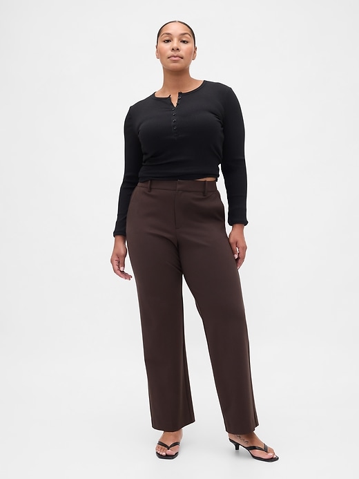 Image number 5 showing, High Rise Ponte Wide-Leg Pants