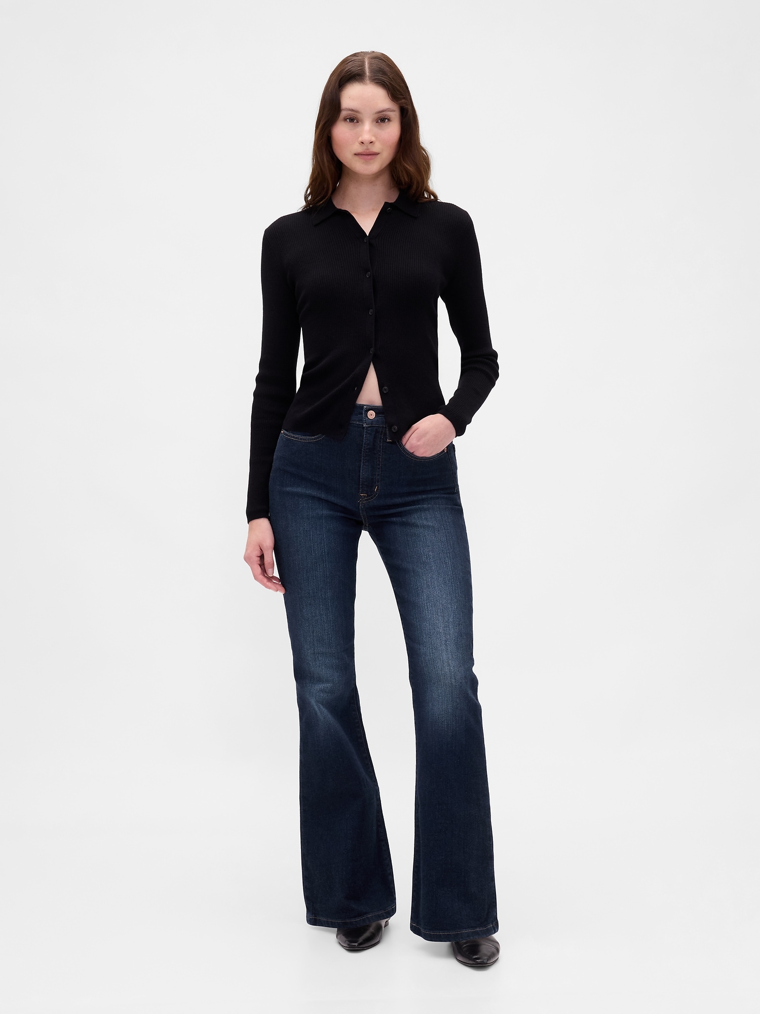 High Rise '70s Flare Jeans - Blue