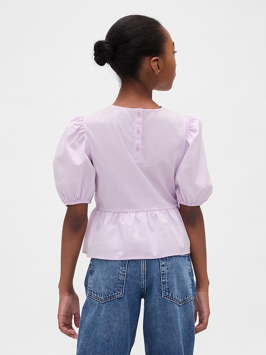 Image number 3 showing, Kids Puff-Sleeve Peplum Top