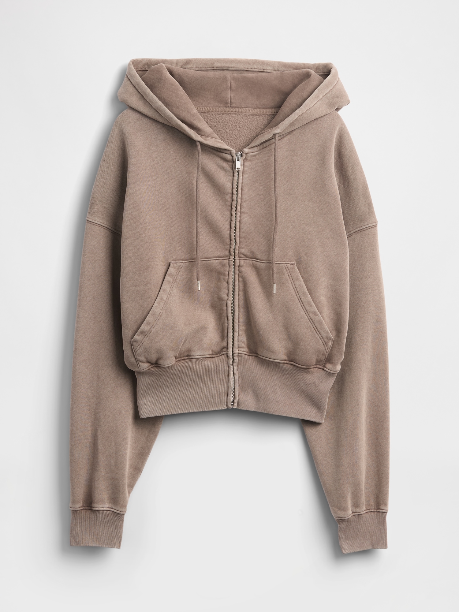 Gap Vintagesoft Full-zip Wedge Hoodie In Brown