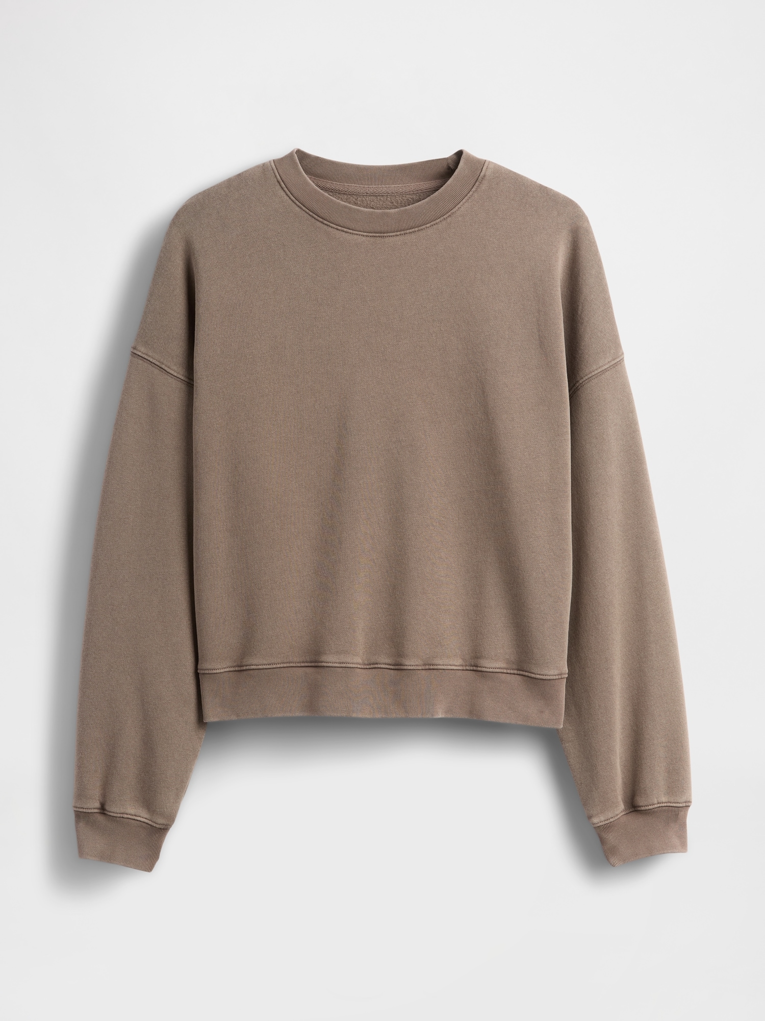 Gap Vintagesoft Wedge Crewneck Sweatshirt In Brown