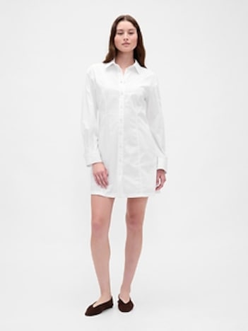 Organic Cotton Poplin Mini Shirtdress