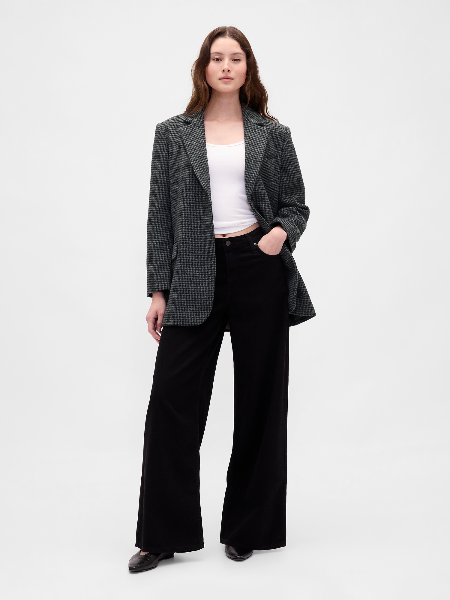 Relaxed Houndstooth Blazer