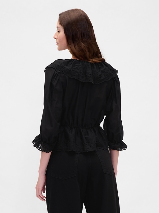 Image number 3 showing, Ruffle Collar V-Neck Top