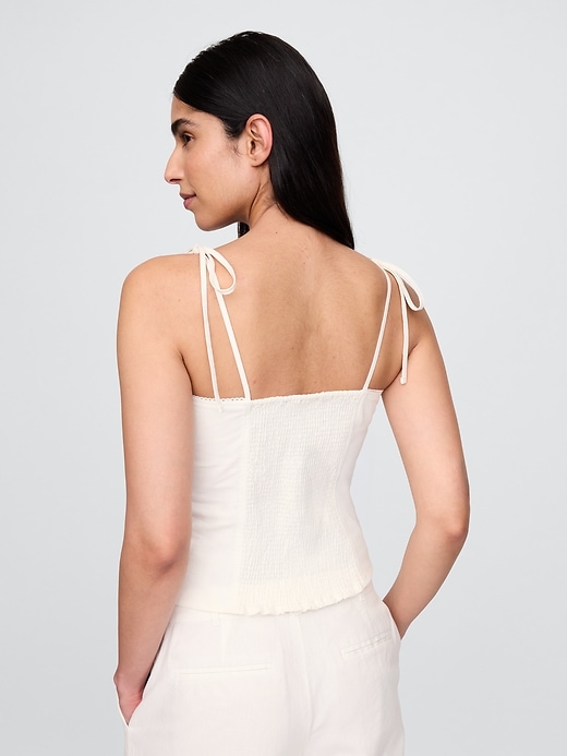 Image number 3 showing, Linen-Blend Tie-Strap Cami