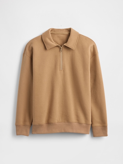 2 of 8 showing, with the color Camel hair of product Kids VintageSoft Quarter-Zip Pullover